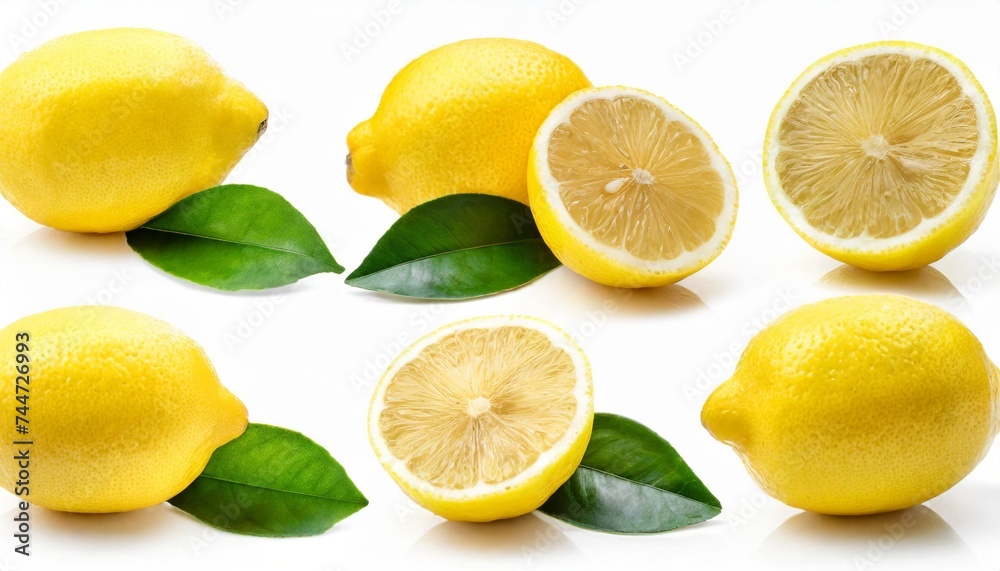 collection of lemon isolated on a white background