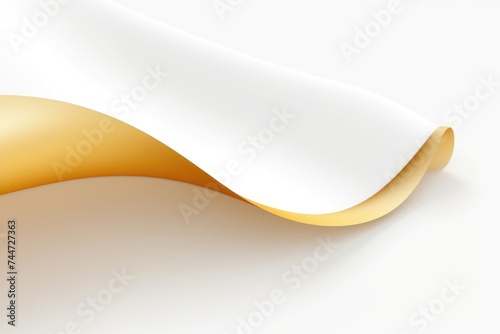 A white and gold background with a curved edge. Ideal for luxury branding projects