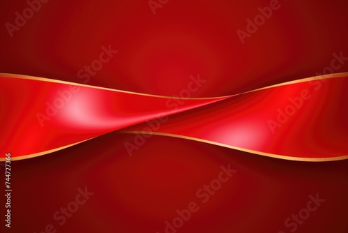 Bright red ribbon on a red background, perfect for festive designs