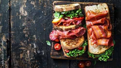 Hearty Artisan Sandwiches with Crispy Bacon and Prosciutto