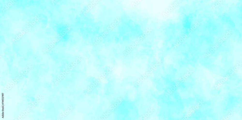 Abstract Sky cloud landscape blue background with tiny clouds, shiny and clear painted light blue clouds watercolor background, sky clouds  for wallpaper backdrop background.