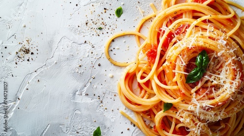 Gourmet Spaghetti with Fresh Basil and Parmesan