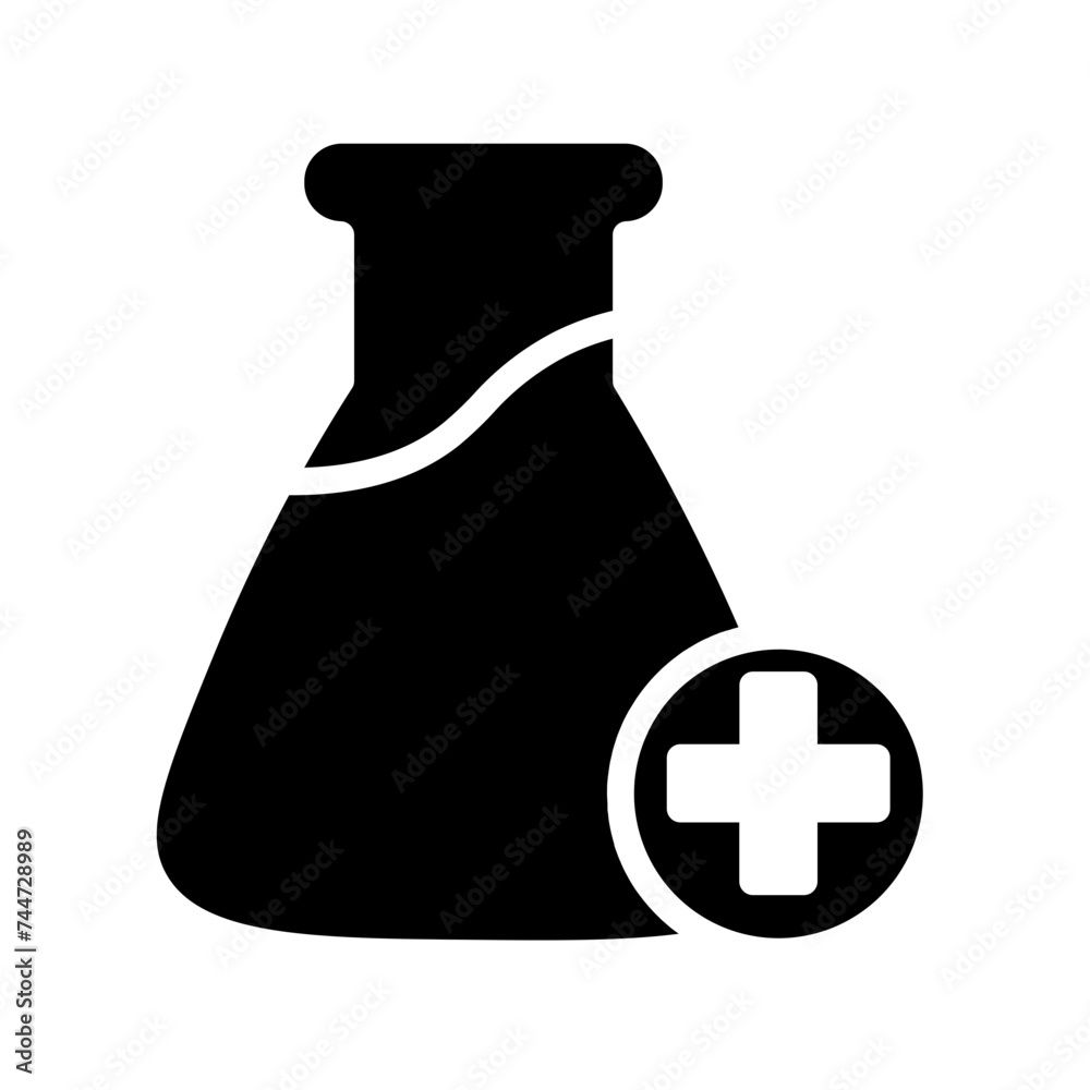 Chemical Flask Laboratory Glyph Icon Chemical Flask Laboratory Glyph Icon