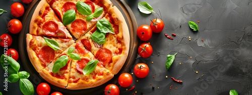 a pizza with tomatoes