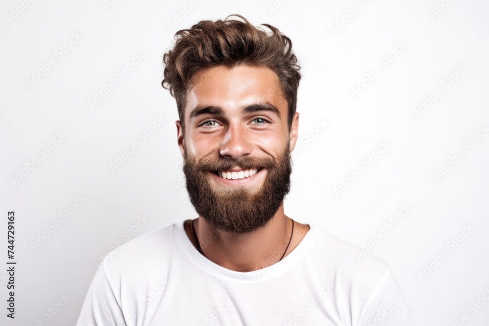 A man with a beard smiling at the camera. Suitable for various commercial projects A man with a beard smiling at the camera. Suitable for various commercial projects