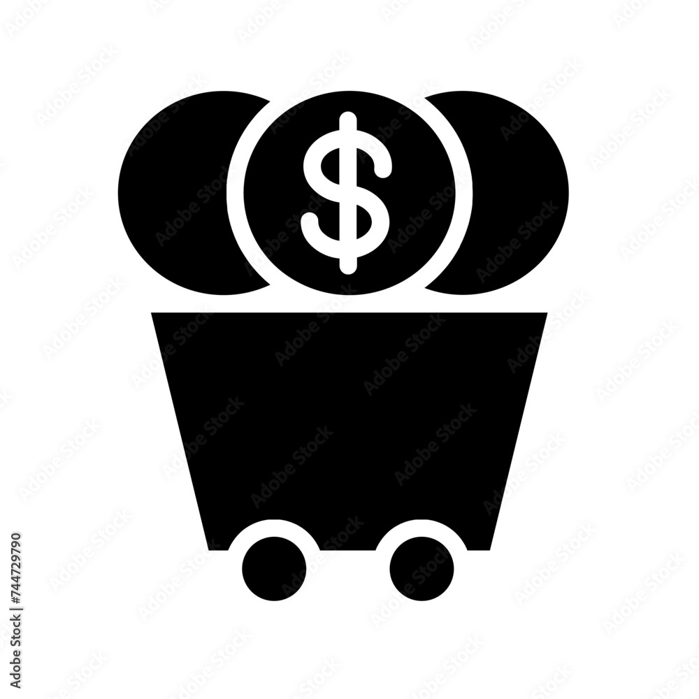 Finance Coin Money Glyph Icon Finance Coin Money Glyph Icon