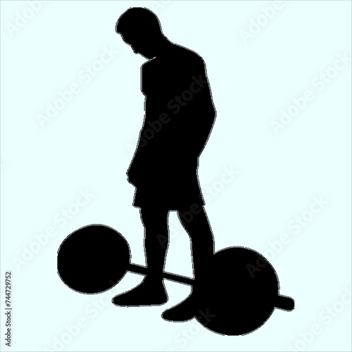 Gym Boy silhouette vector illustration