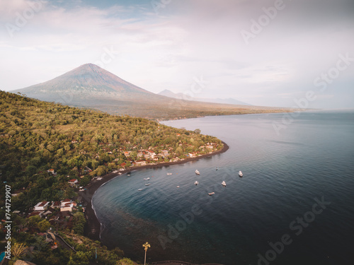 Aerial view over Amed  Bali