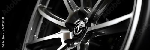 Close-up View of Sleek and Polished GT Wheels, Symbolizing Robust Build and High-performance Engineering photo