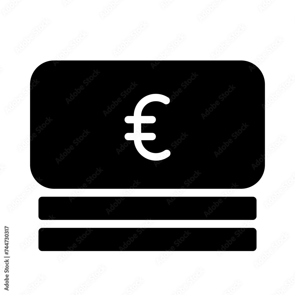 Cash Currency Euro Glyph Icon Cash Currency Euro Glyph Icon