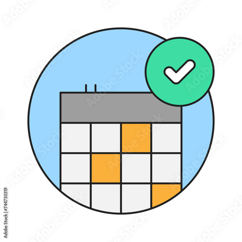 Simple illustration of calendar planner. Best for business use, empty state illustrations, infographics, etc