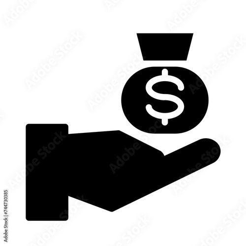 Finance Hand Money Glyph Icon