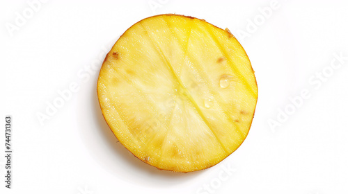 a studio photo of a single, fresh potato vegetable, isolated on a clear white background
