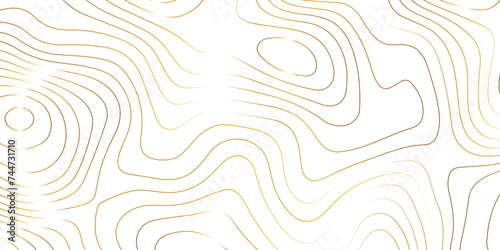 Abstract pattern with lines Topographic map. Geographic mountain relief . Modern design with white background golden line wavy pattern design. Background for desktop, topology, digital art .