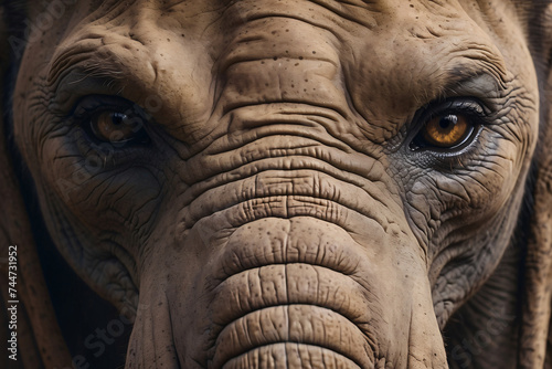 elephant face close up