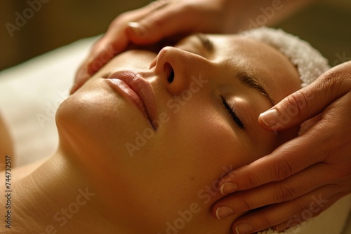 Serene facial massage at spa