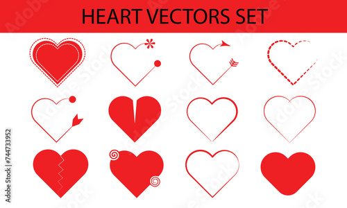 Heart vec tors set, love vectors set