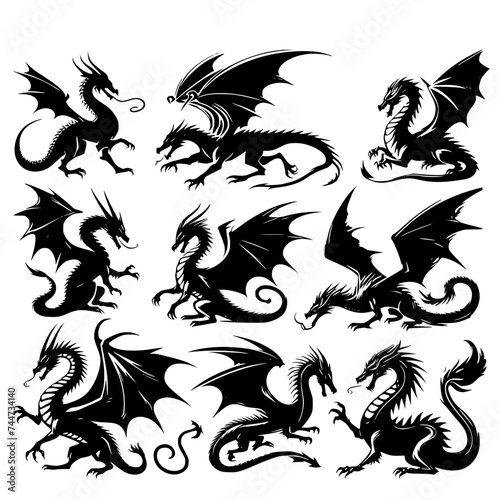 set of dragons for your design