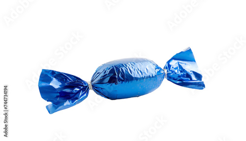 blue chocolate candy on transparent background.
