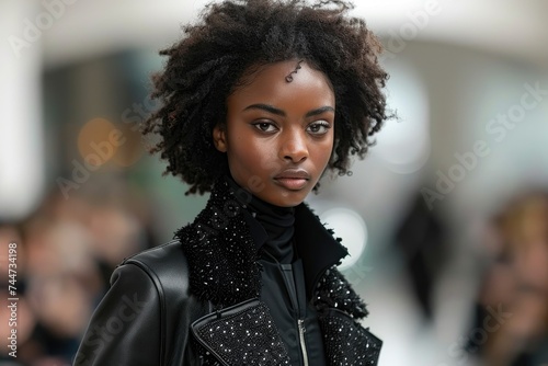 A stunning model who is African American. Generative Ai. © Planum