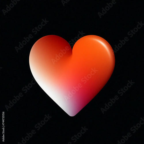 red heart on black background © urra