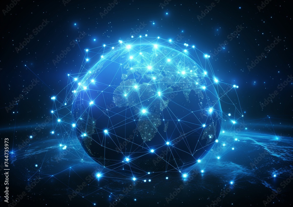 Vibrant Global Network Grid with Digital Nodes Vibrant Global Network Grid with Digital Nodes