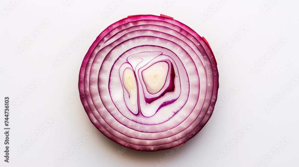 a studio photo of a single, fresh onion vegetable, isolated on a clear white background