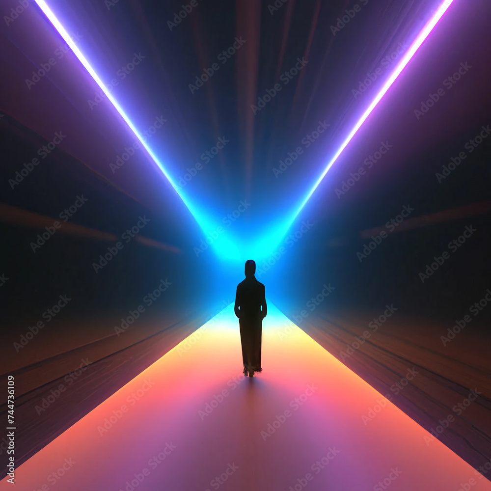 silhouette of a person in a spotlight silhouette of a person in a spotlight