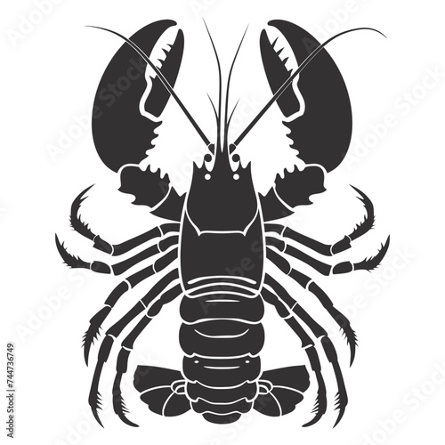 Silhouette lobster black color only full body 