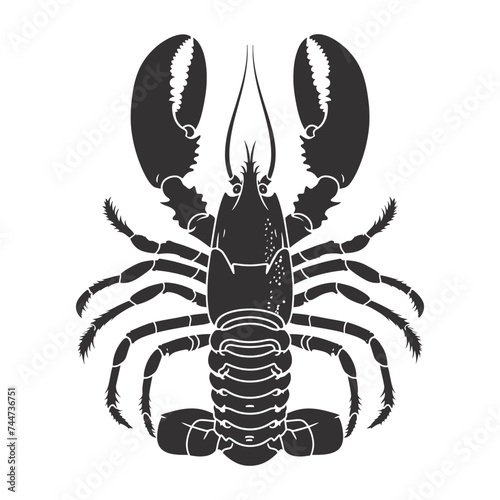 Silhouette lobster black color only full body  © NikahGeh