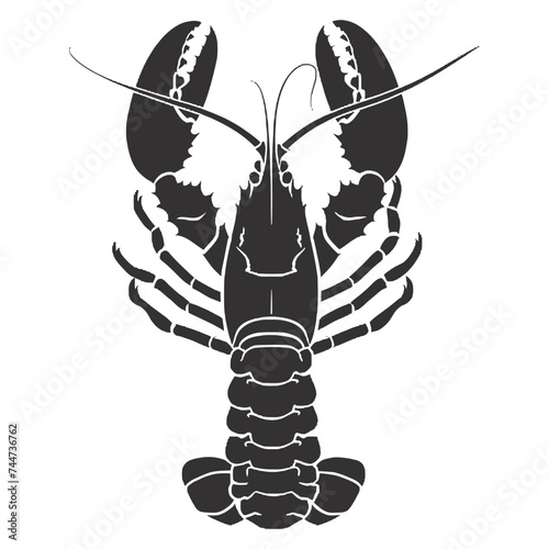 Silhouette lobster black color only full body 