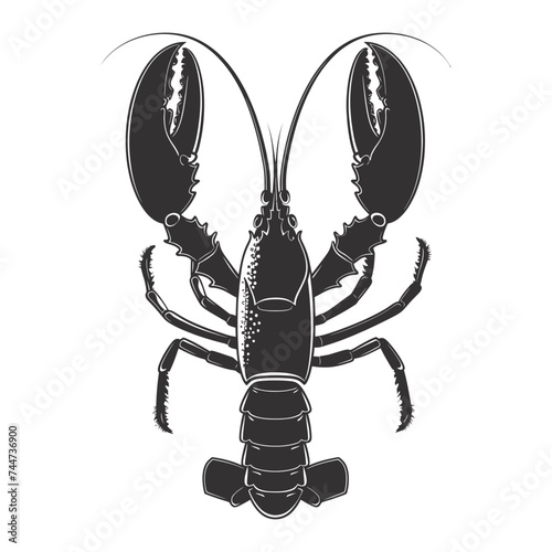 Silhouette lobster black color only full body 