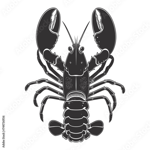 Silhouette lobster black color only full body 