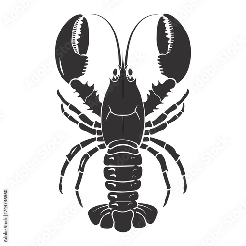 Silhouette lobster black color only full body  © NikahGeh