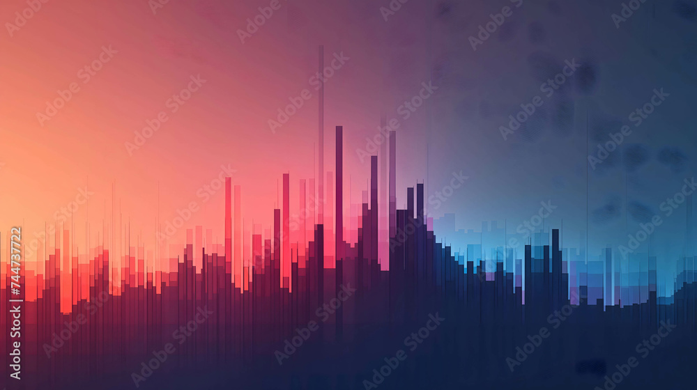 Fototapeta premium wallpaper of stock market, colorful of stock histogram or graph or chart