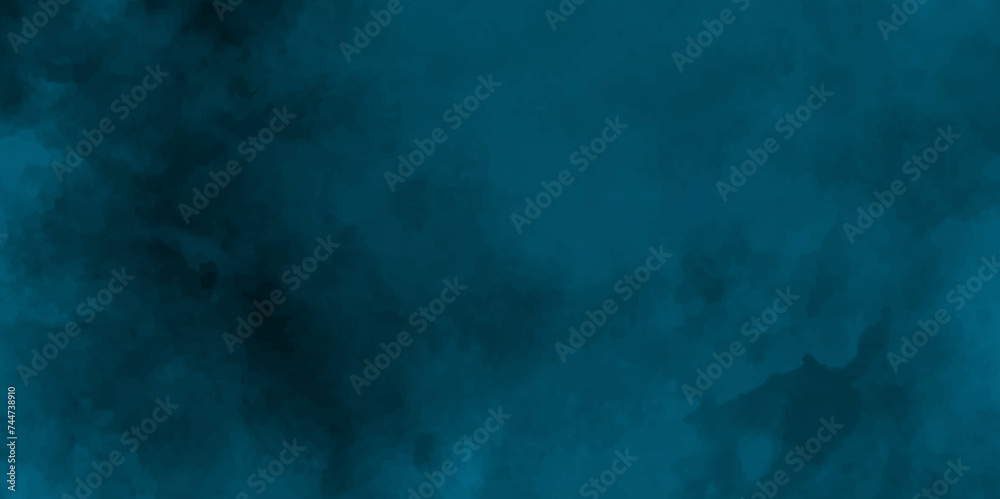 dark blue Smoke on a black background,  watercolor background concept design background with smoke, watercolor painted mottled blue background with vintage marbled textured for your creative design.