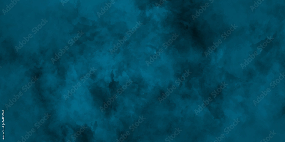 dark blue Smoke on a black background,  watercolor background concept design background with smoke, watercolor painted mottled blue background with vintage marbled textured for your creative design.