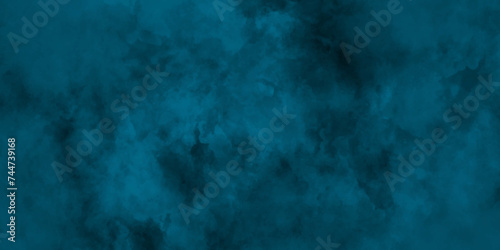 dark blue Smoke on a black background, watercolor background concept design background with smoke, watercolor painted mottled blue background with vintage marbled textured for your creative design.