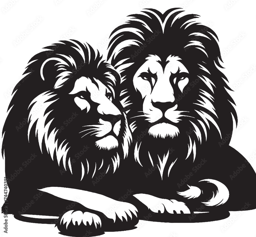 Fototapeta premium LION SILHOUETTE