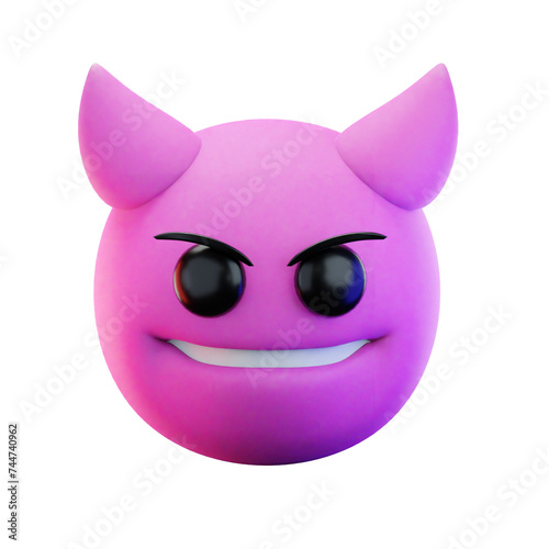 3D render happy devil Emoji 3D illustration