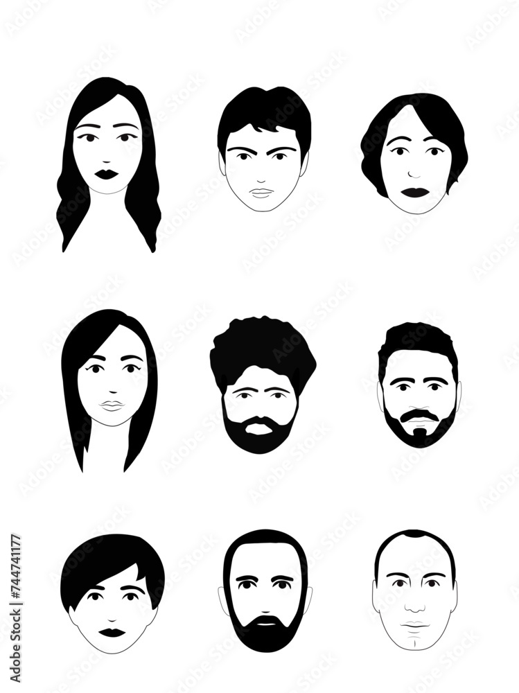 Facce simpatiche per realizzare cartoon. Volti schematizzati. Facce simpatiche per realizzare cartoon. Volti schematizzati.