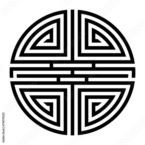 Shou, variation of the Chinese symbol for longevity. A long life is a blessing in Chinese traditional thought, symbolized by Shou Xing, the Old Immortal Man of the South Pole, and the star Canopus.