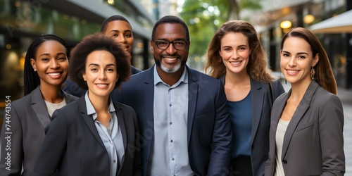 A diverse team of professionals standing together confidently ready for success. Concept Business Team  Diversity  Confidence  Success  Professionalism