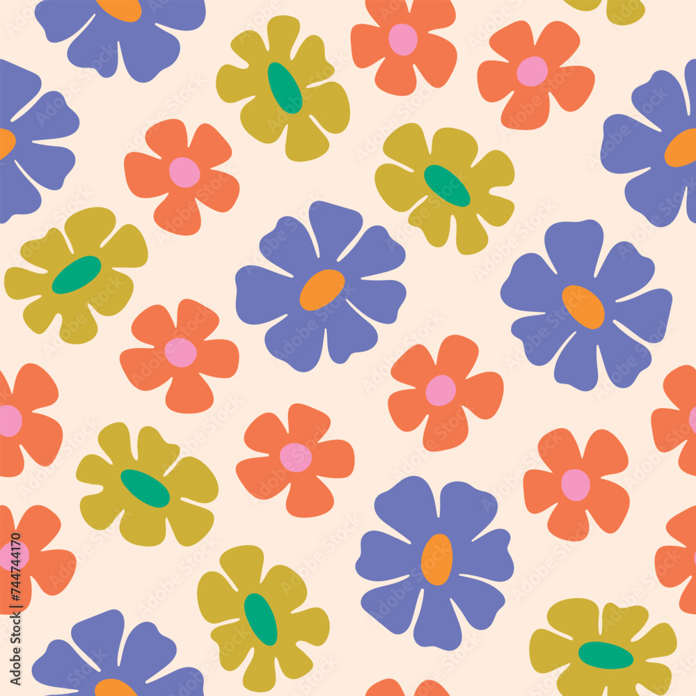 Beige Flower Pattern Black Floral Seamless Pattern Daisy Pattern Floral Background Beige Flower Pattern Black Floral Seamless Pattern Daisy Pattern Floral Background