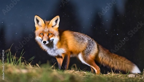 red fox in the night