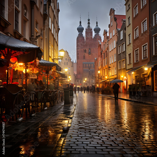 Stunning Capture of the Picturesque and Historical Gdansk Old Town with its Traditional Polish Architecture