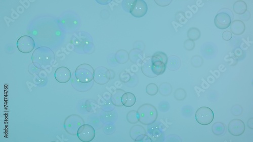 Soap bubbles on a blue background