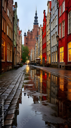 Stunning Capture of the Picturesque and Historical Gdansk Old Town with its Traditional Polish Architecture © Callie