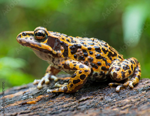 The northern leopard frog (Lithobates pipiensis) native North American animal. It is the state amphibian of Minnesota and Vermont. © Willard