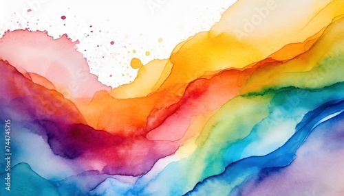 vibrant rainbow watercolor banner background on white pure vibrant watercolor colors creative paint gradients fluids background